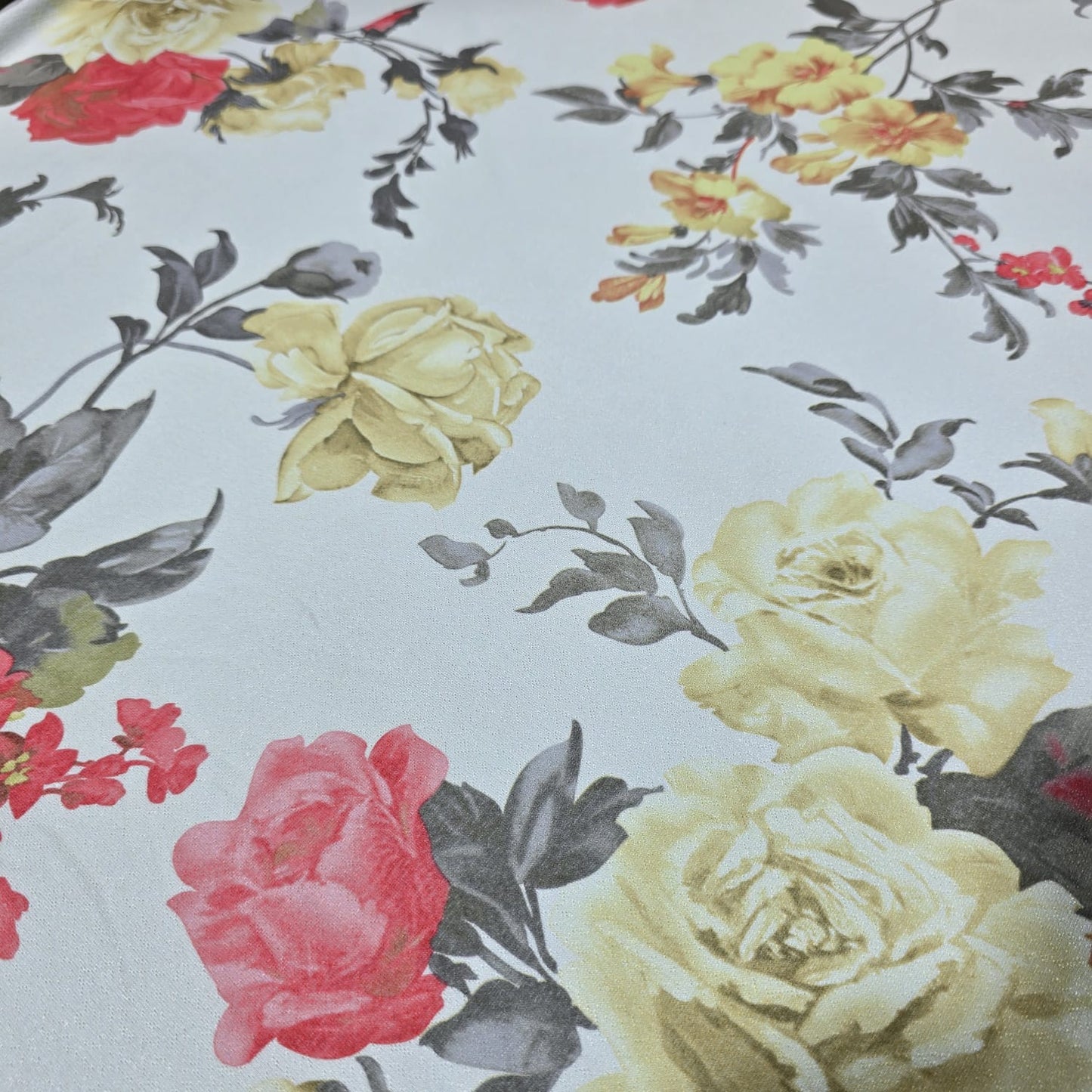 Vintage Rose Floral Jersey Fabric – 58" Wide Stretch Dressmaking Fabric Sold By The Metre