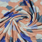 Peach Cloud Print Viscose Jersey Fabric – 58" Wide Soft Stretch Dressmaking Fabric Sold By The Metre