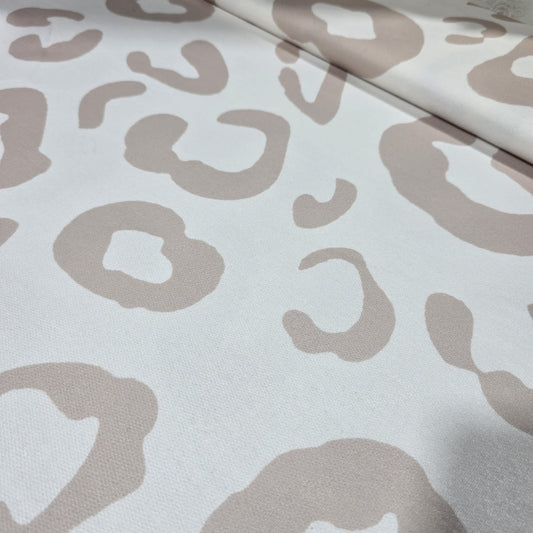 Beige Leopard Print Jersey Fabric – 58" Wide Soft Stretch Animal Print Dressmaking Fabric Sold By The Metre