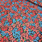 Red & Blue Floral Textured Jersey Fabric – 58" Wide Stretch Dressmaking Fabric Sold By The Metre