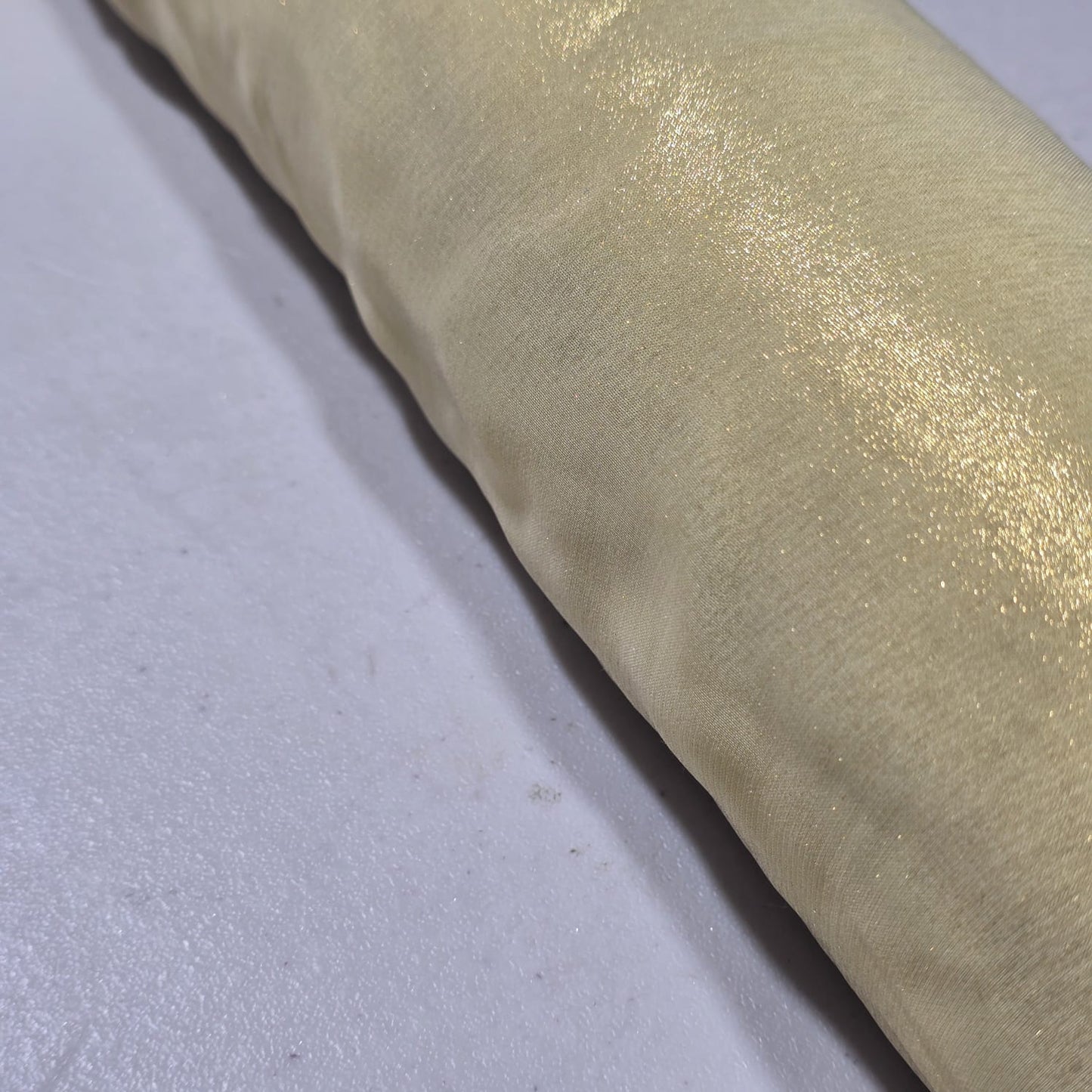 Premium Glitter Chiffon Fabric – Light Gold | Soft Sparkle Sheer Chiffon | 44" Wide | Sold by the Meter