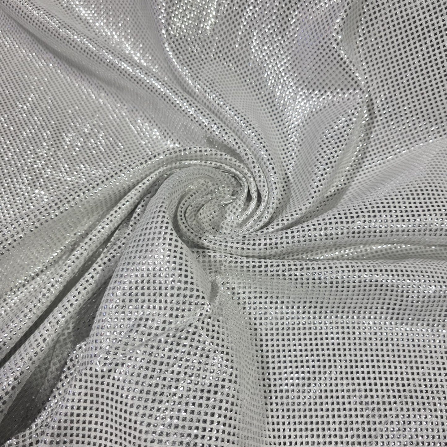 Silver Lame Fabric – 44" Wide | Metallic Stretch Lame Fabric | Sold by the Meter