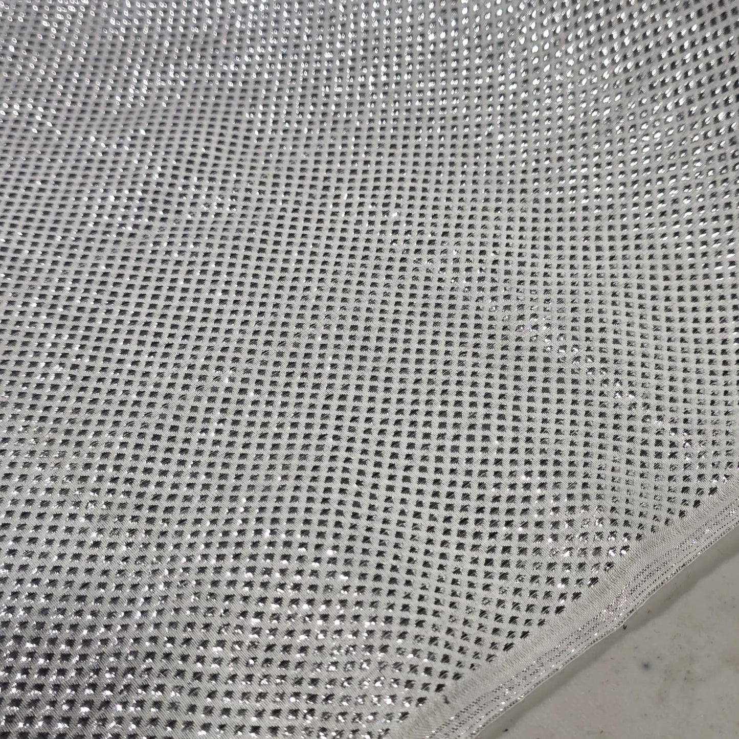 Silver Lame Fabric – 44" Wide | Metallic Stretch Lame Fabric | Sold by the Meter