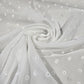 White Embroidered Spot Chiffon Fabric – Lightweight Sheer Dress Fabric | 44" Wide | Sold by the Meter