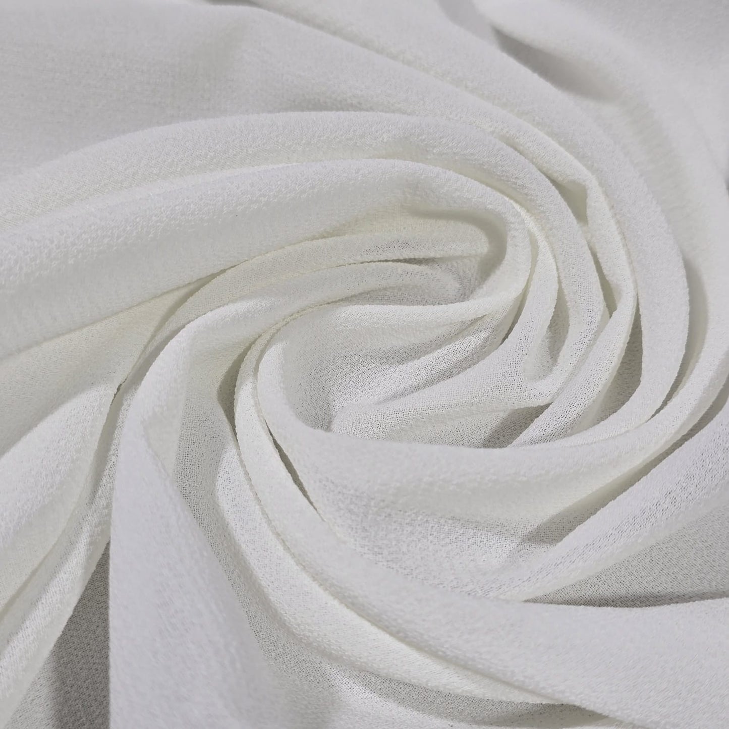 White Moss Crepe Fabric – Soft Flowing Dress Fabric | 44" Wide | Sold by the Metre