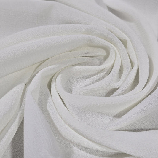 White Moss Crepe Fabric – Soft Flowing Dress Fabric | 44" Wide | Sold by the Metre