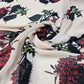 Floral Chiffon Fabric – Beige with Red Floral Print | 44" Wide | Sold by the Metre
