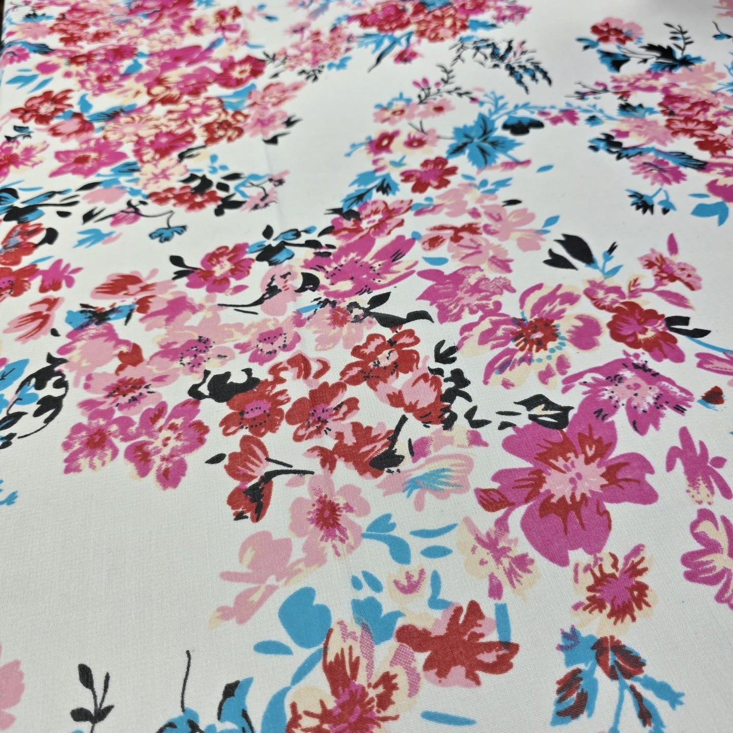 Floral Chiffon Fabric – White Multi Floral Print | 44" Wide | Sold by the Metre