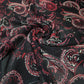 Black & Red Paisley Chiffon Fabric – 44" Wide | Sold by the Metre