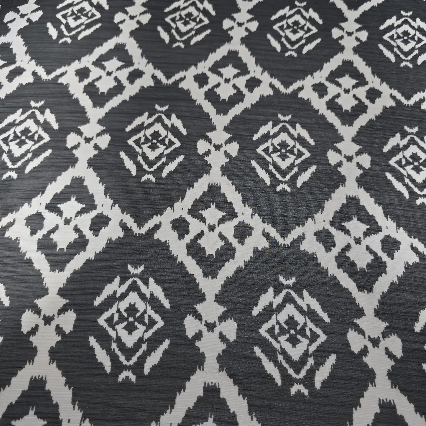 Black & White Ikat Chiffon Fabric – 44" Wide | Sold by the Metre