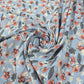 Blue Crepe Floral Dress Material Soft Polyester Craft Drape Fabric 58" By The Meter