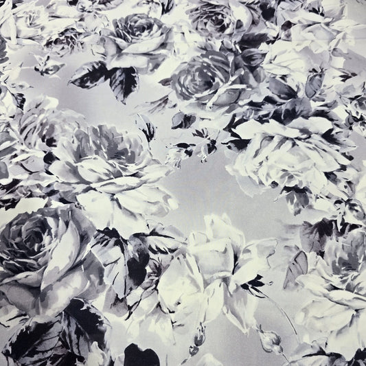 Lemon Floral Crepe Fabric – 58" Wide | Sold by the Metre