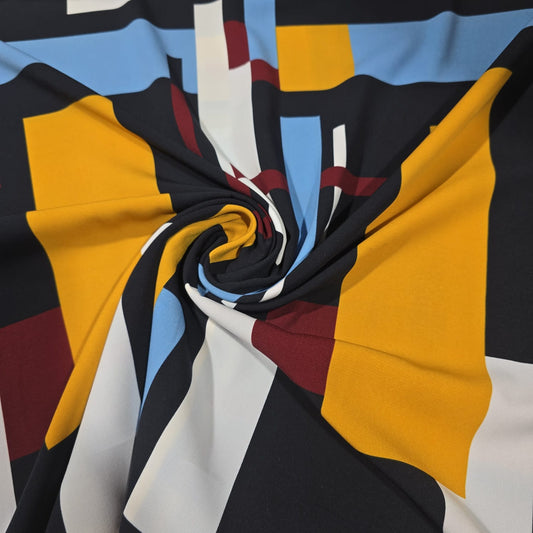 Abstract Geometric Crepe Fabric – 58" Wide | Sold by the Metre