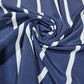 Navy Blue White Stripe Crepe Drape Craft Dress Fabric 58" By The Meter