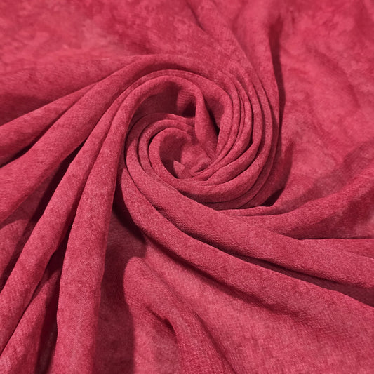 Red Marble Effect Crepe Fabric – 58" Wide | Sold by the Metre