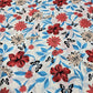 White Floral Butterfly Print Poly Crepe Dress Drape Craft Fabric 58" By Meter
