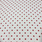 White & Brick Red Polka Dot Chiffon Fabric Dress Costume Drape Material – 58" Wide | By the Meter