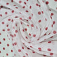 White & Brick Red Polka Dot Chiffon Fabric Dress Costume Drape Material – 58" Wide | By the Meter