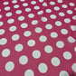 Hot Pink & White Polka Dot Chiffon Fabric – 58" Wide | Lightweight Printed Dress Material | By the Mete