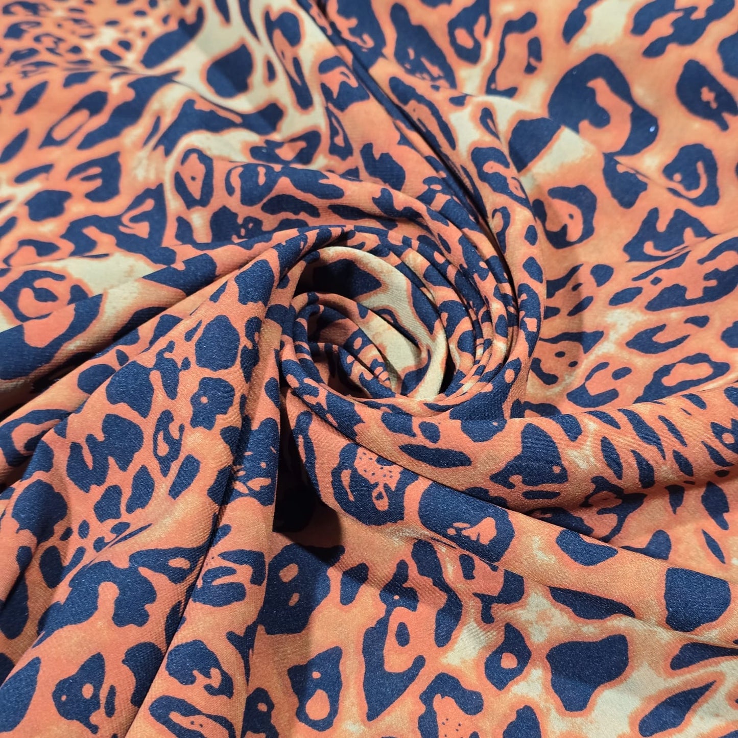 Leopard Animal Print Chiffon Fabric – Brown & Black Safari Pattern | Soft Lightweight Designer Dress Material | 58" Wide | By the Meter