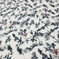 Elegant Botanical Floral Crepe Fabric – White Floral &amp; Butterfly Print Dress Material | Soft Lightweight Fabric | 58" Wide | By the Meter