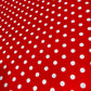 Red & White Polka Dot Cotton Elastane Fabric – 58" (147cm) Wide Stretch Dress Fabric | Soft Printed Cotton | Sold by the Metre