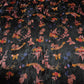 Black Floral Bird Velour Stretch Fabric | Soft Velvet Jersey Material | 58" Wide Dress Fabric | Sold by the Metre