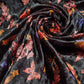 Black Floral Bird Velour Stretch Fabric | Soft Velvet Jersey Material | 58" Wide Dress Fabric | Sold by the Metre