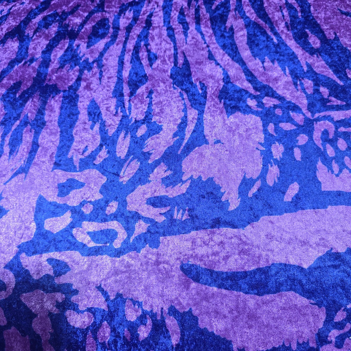 Purple Animal Print Velour Stretch Fabric | Soft Velvet Jersey Material | 58" Wide Dress Fabric | Sold by the Metre