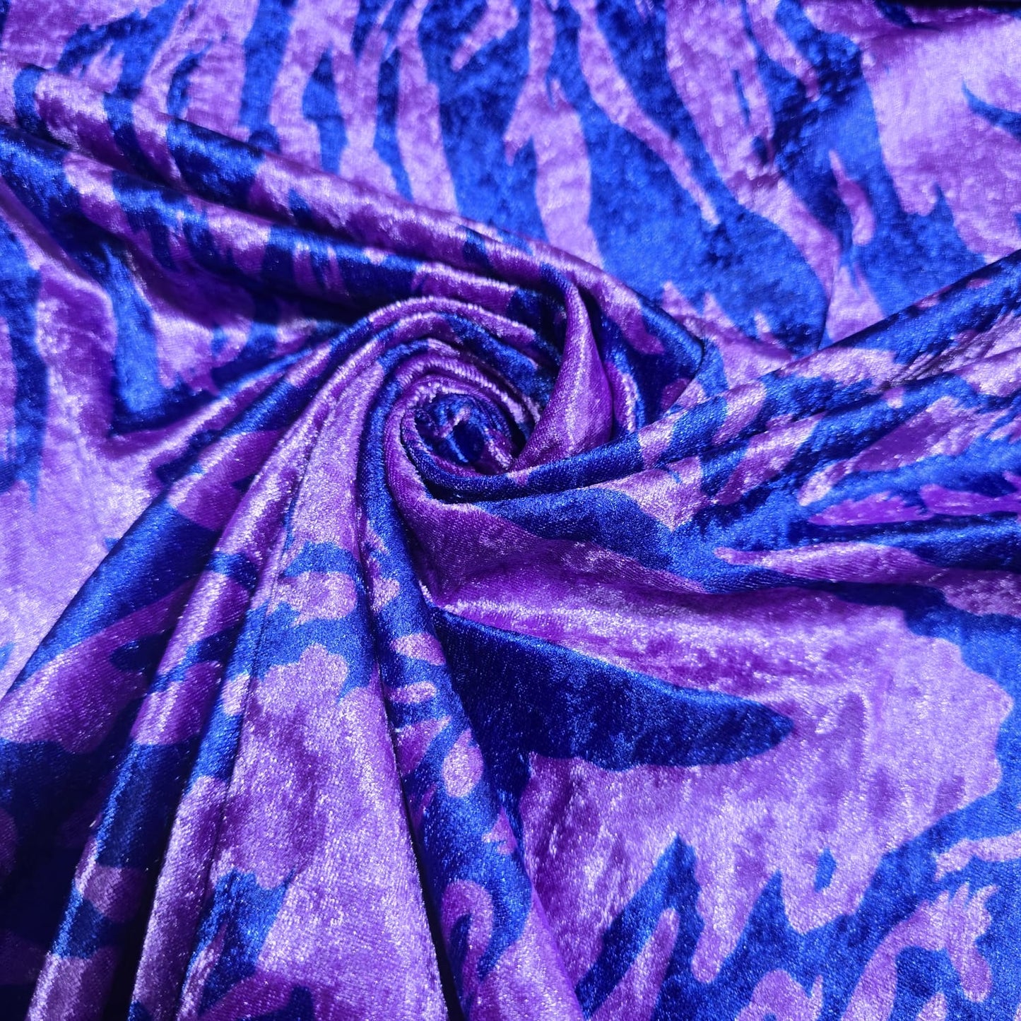 Purple Animal Print Velour Stretch Fabric | Soft Velvet Jersey Material | 58" Wide Dress Fabric | Sold by the Metre