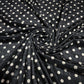 Black White Polka Dot Velour Stretch Fabric | Soft Velvet Jersey Material | 58" Wide Dress Fabric | Sold by the Metre