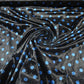Black Blue Polka Dot Velour Stretch Fabric | Soft Velvet Jersey Material | 58" Wide Dress Fabric | Sold by the Metre