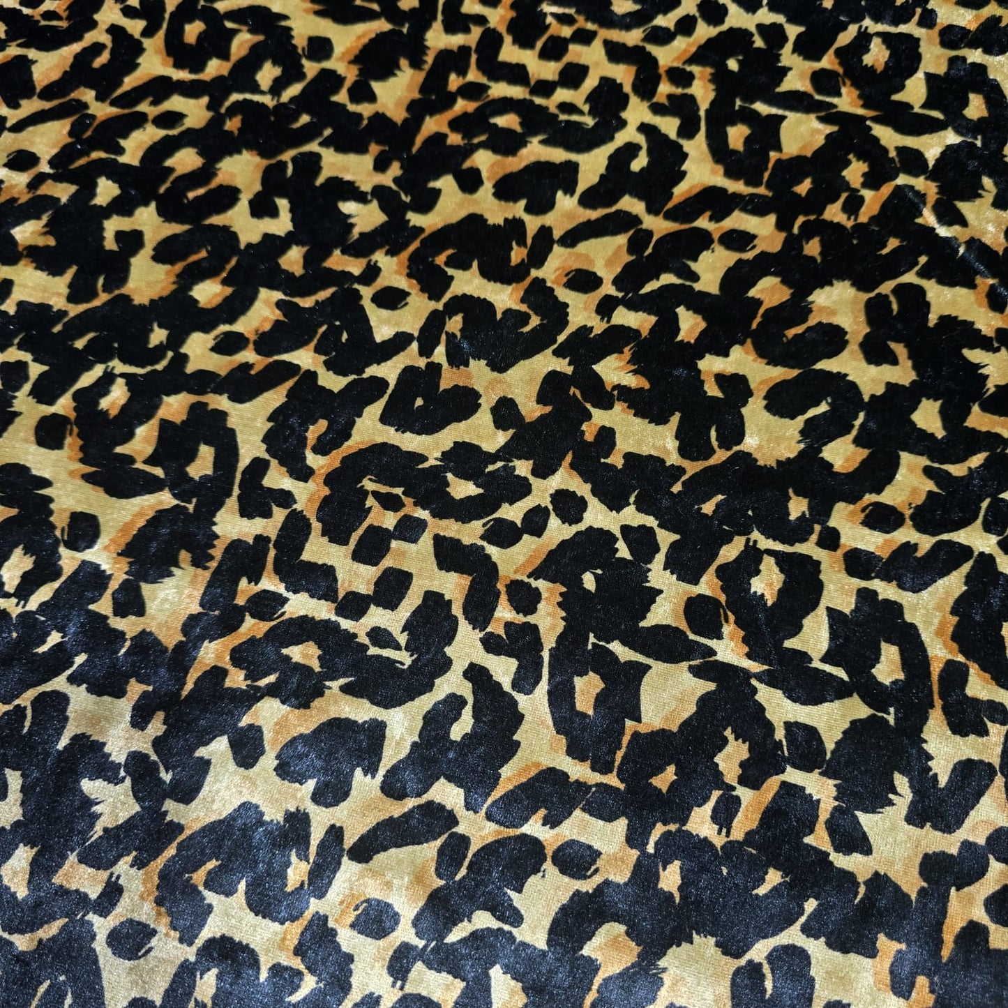 Leopard Print Velour Stretch Fabric | Soft Velvet Jersey Dress Fabric | Animal Print Material | Sold by the Metre
