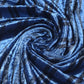 Blue Stripe Velour Stretch Fabric | Soft Velvet Jersey Material | 58" Wide Dress Fabric | Sold by the Metre