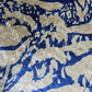 Blue Abstract Stretch Velour Fabric | Soft Velvet Jersey Dress Fabric | Modern Print Material | Sold by the Metre