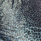 Blue Leopard Print Stretch Velour Fabric – Soft Velvet Jersey Dress Fabric 58" Wide | Sold by the Metre