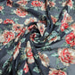 Black Floral Burnout Velvet Mesh Fabric – Devoré Rose Sheer Dress Fabric 58" Wide | Luxury Evening Fabric | Sold by the Metre