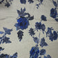 Black Blue Floral Burnout Velvet Mesh Fabric – Sheer Devoré Dress Fabric 58" Wide | Luxury Evening & Bridal Fabric | Sold by the Metre