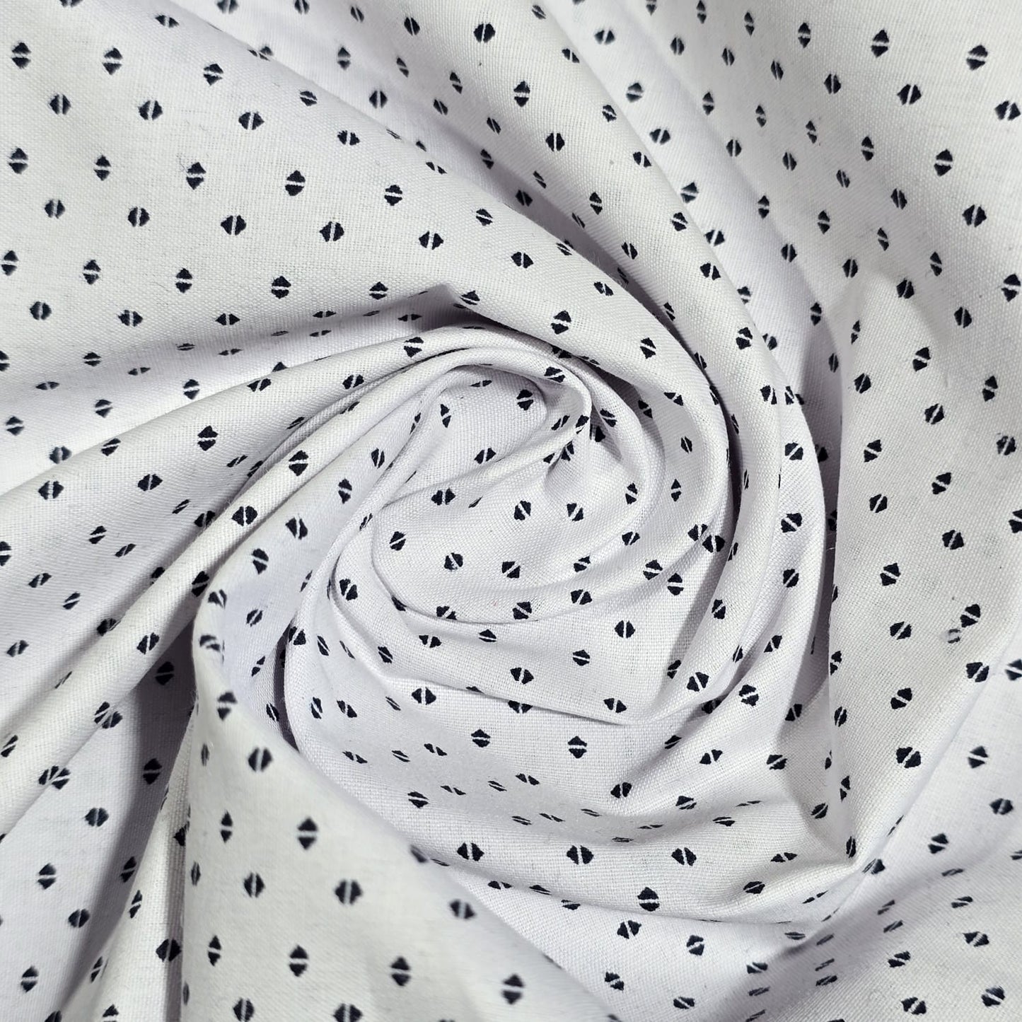White & Black Geometric Cotton Poplin Fabric – 58" Wide Printed Craft, Dress & Quilting Fabric | 100% Cotton | Sold by the Metre