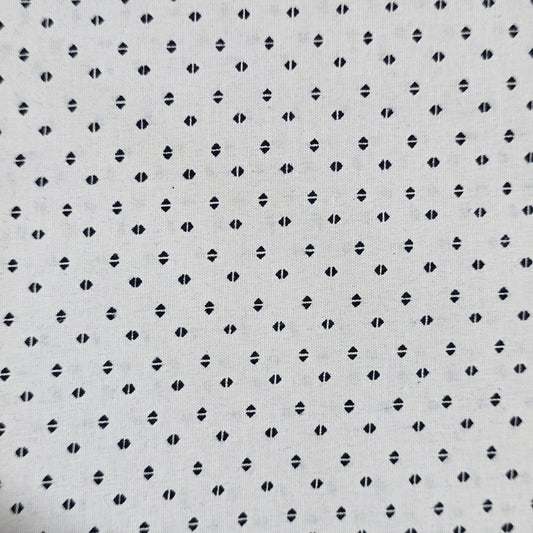 White & Black Geometric Cotton Poplin Fabric – 58" Wide Printed Craft, Dress & Quilting Fabric | 100% Cotton | Sold by the Metre