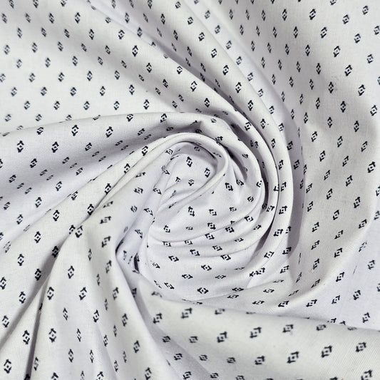 White & Black Geometric Cotton Poplin Fabric – 58" Wide Printed Craft, Dress & Quilting Fabric | 100% Cotton | Sold by the Metre (Copy)