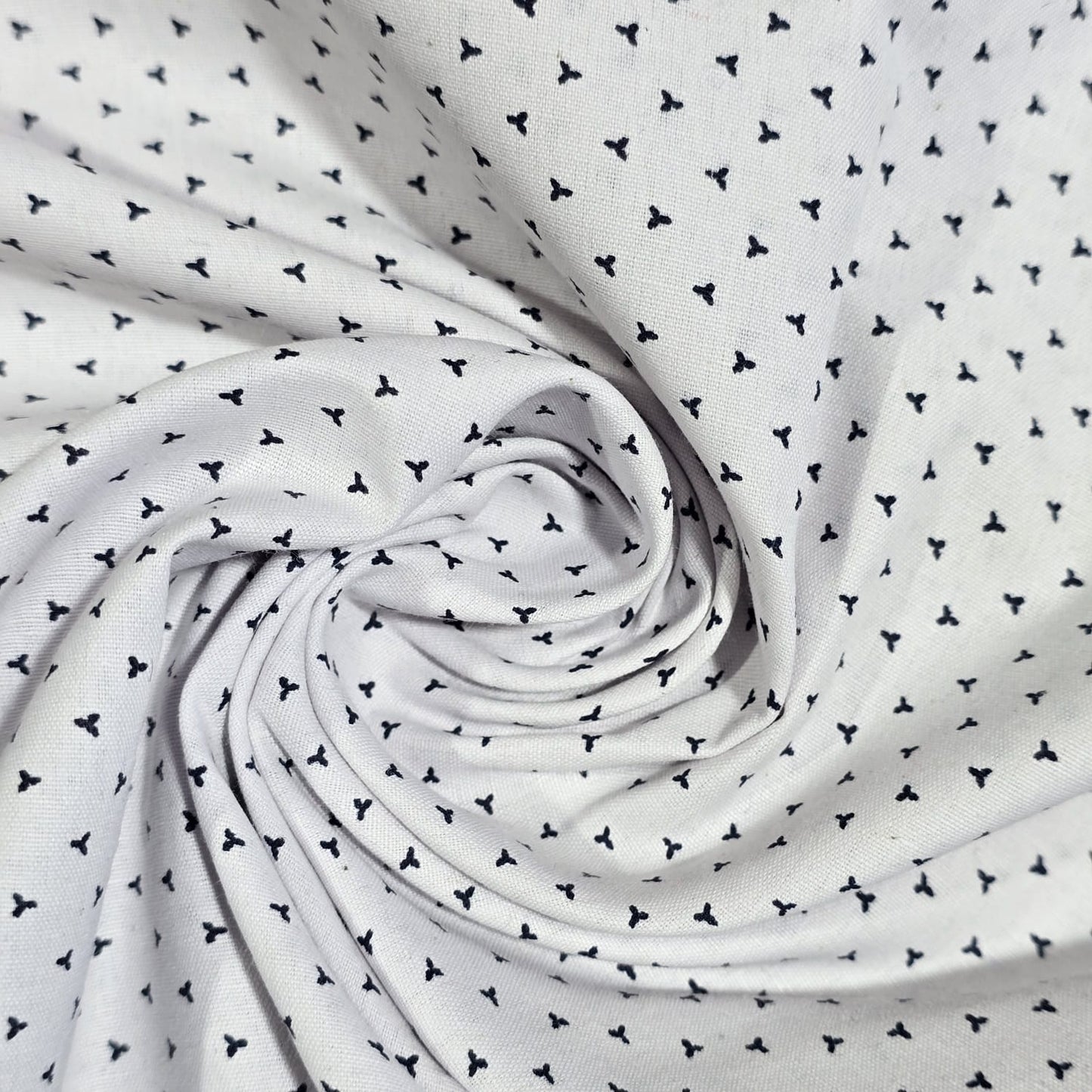 White & Black Geometric Cotton Poplin Fabric – 58" Wide Printed Craft, Dress & Quilting Fabric | 100% Cotton | Sold by the Metre