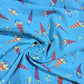 Blue Umbrella Print Cotton Poplin Fabric – 58" Wide | 100% Cotton Novelty Dressmaking & Craft Fabric | Sold by the Metre
