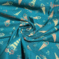 Teal Umbrella Print Cotton Poplin Fabric – 58" Wide | 100% Cotton Novelty Dressmaking & Craft Fabric | Sold by the Metre