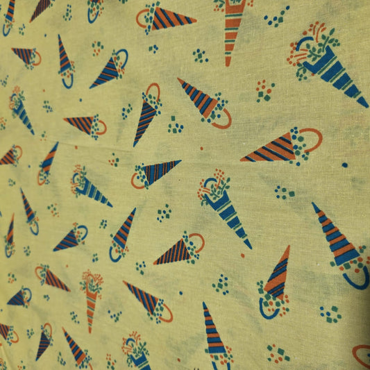 Yellow Umbrella Print Cotton Poplin Fabric – 58" Wide | 100% Cotton Novelty Dressmaking & Craft Fabric | Sold by the Metre