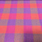 Cotton Linen Madras Check Fabric – Pink, Purple & Orange Plaid | 44" Wide | Lightweight Dressmaking Fabric | Sold by the Metre