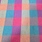 Cotton Linen Madras Check Fabric – Teal, Cerise Pink & Beige Plaid | 44" Wide | Lightweight Woven Dressmaking Fabric | Sold by the Metre