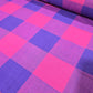 Cotton Linen Madras Check Fabric – Cerise Pink & Purple Plaid | 44" Wide | Lightweight Woven Dressmaking Fabric | Sold by the Metre