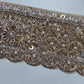 9 Metre Gold Embroidered Pearl & Sequin Lace Trim | Bridal Floral Border Ribbon for Saree, Dress & Craft