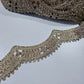 Luxury Crystal Embroidered Wide Lace Trim Border | Bridal Saree Dress Decorative Sewing Trim by 9 Metres